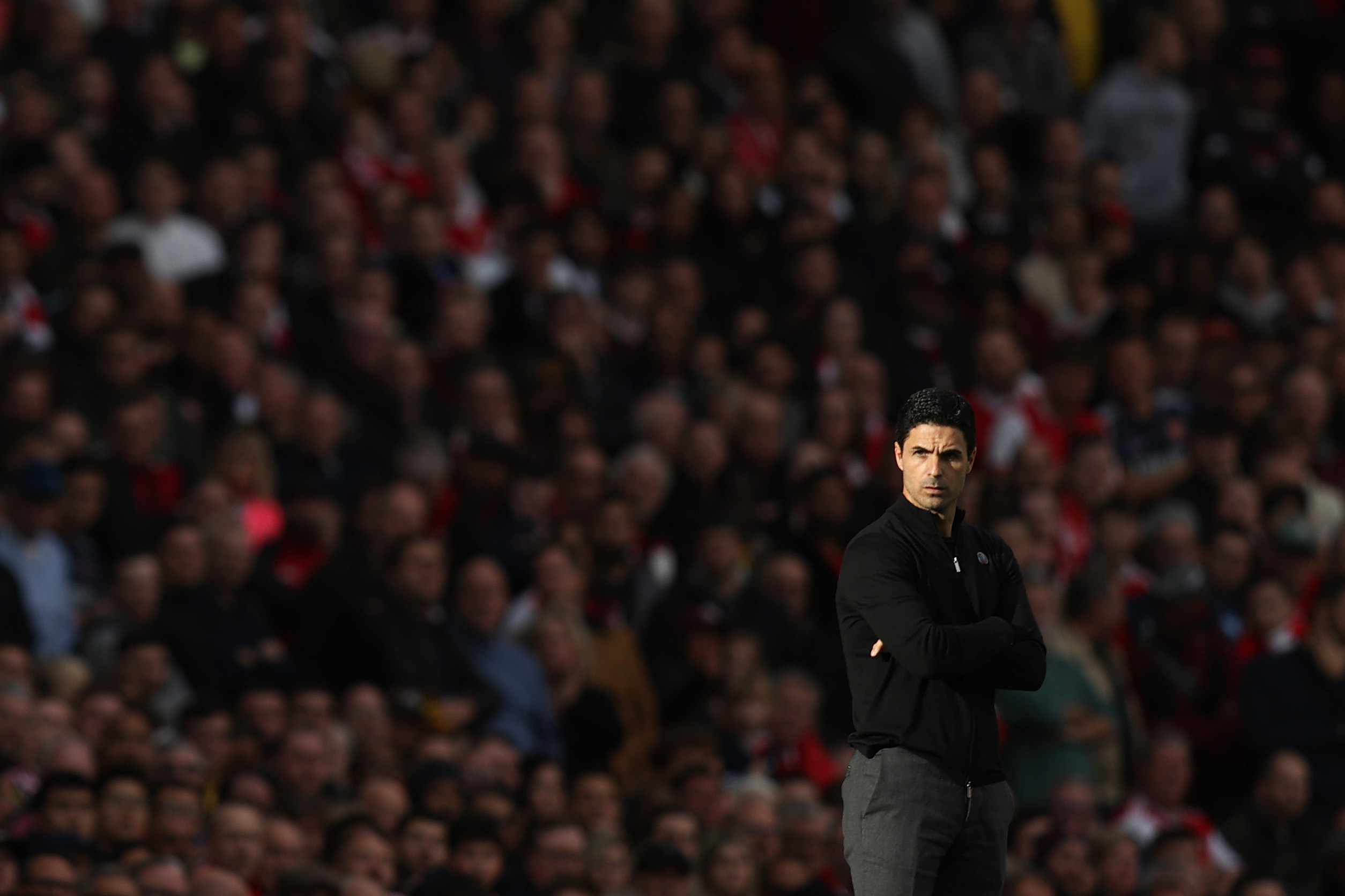 Mikel Arteta reacts to Arsenal's Carabao Cup exit