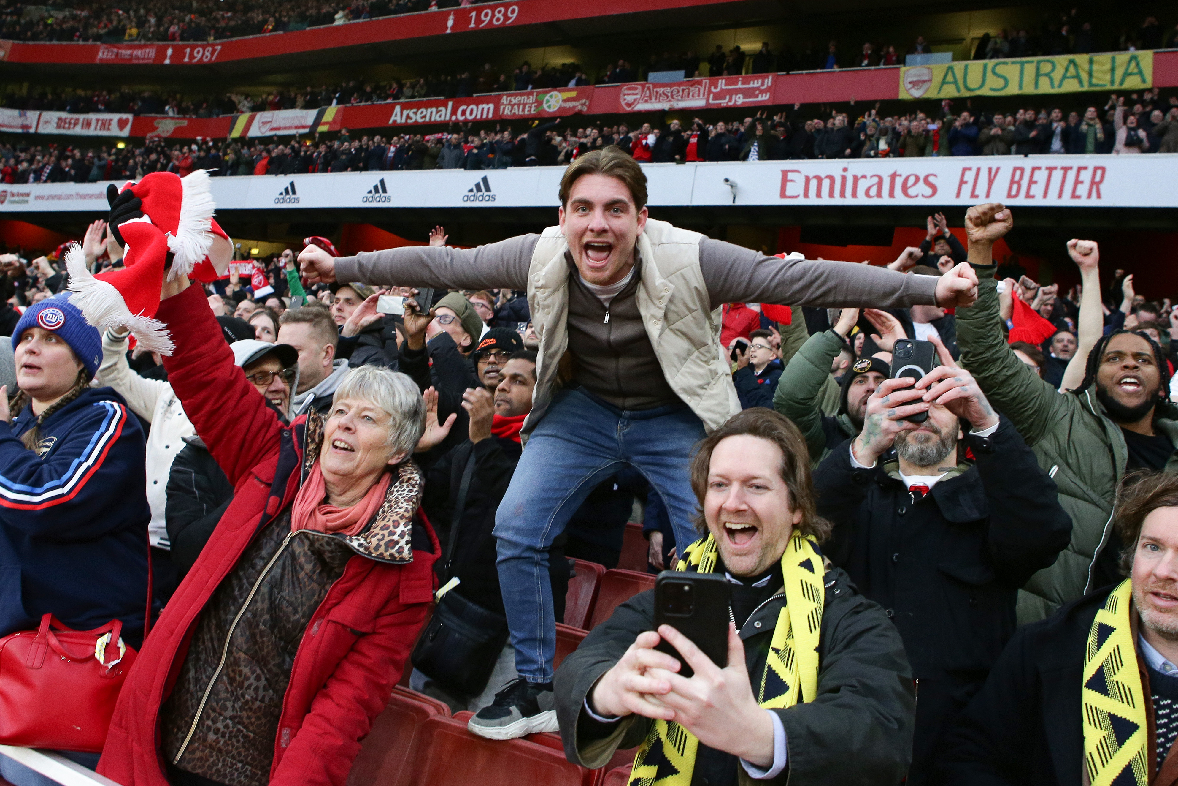 Arsenal supporters raise the roof 