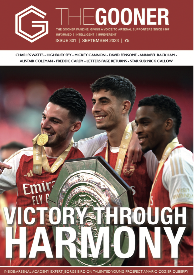 Getcha Gooner! Buy the Gooner Fanzine issue 301 at the Premier League clash Chelsea vs Arsenal  