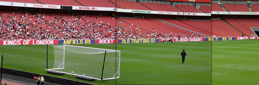 North Bank banners up at last